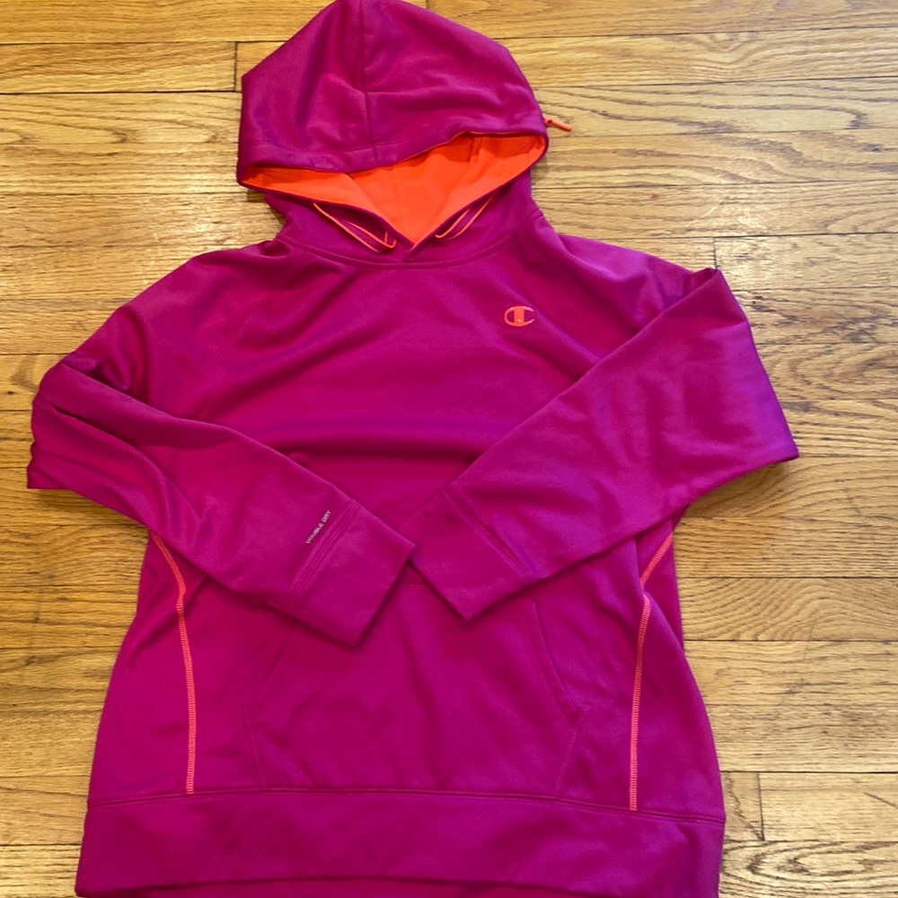 Champion Womens Powertrain Double Dry Hooded Long Sleeve Sz XL